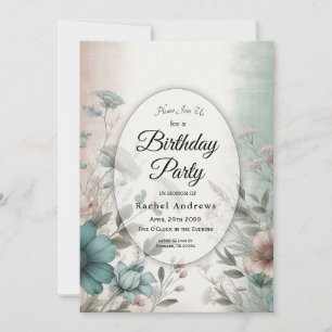 Dusky Petals and Soft Serenity Floral Invitation