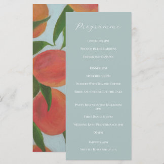 Dusky Pink and Green Floral back Wedding Programme