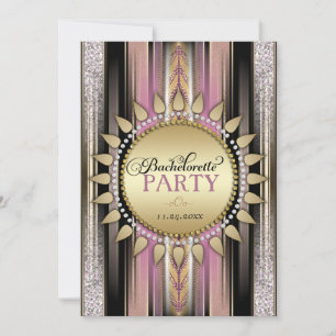 Dusky Pink Bohemian Bachelorette Party Invitations