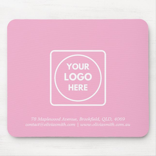 Dusky Pink Logo Branding Promo mouse pad (Front)