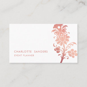 Dusky pink luxury minimal floral chic business card