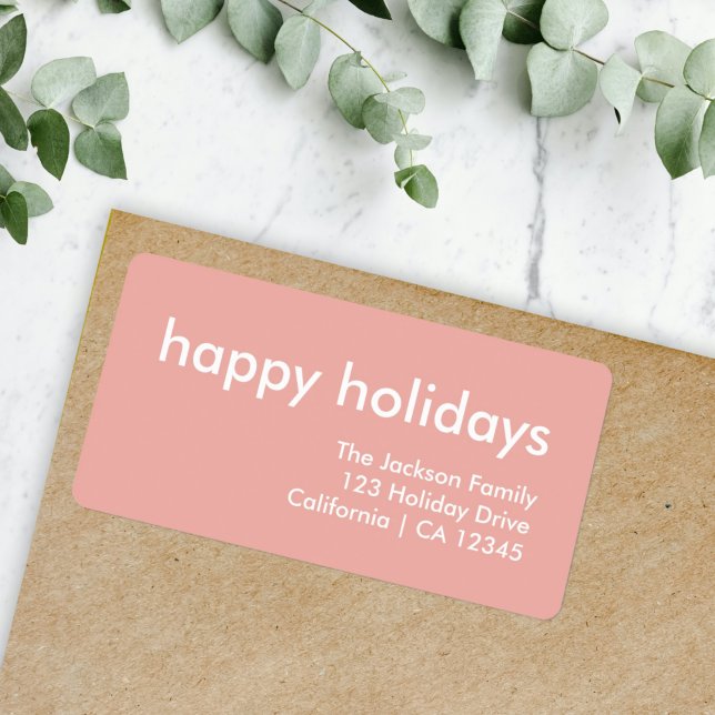Dusky Pink | Minimal Modern Christmas Address Label (Creator Uploaded)