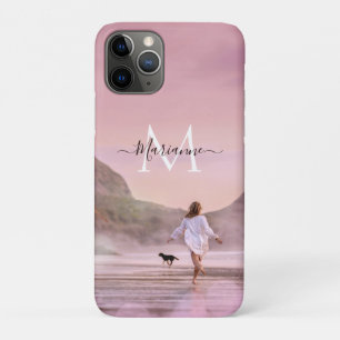 Dusky Pink Monogram Beach Photography Case-Mate iPhone Case