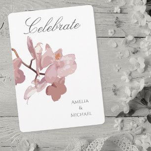 Dusky Pink Orchid Invitation