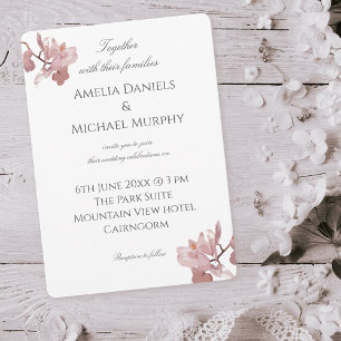 Dusky Pink Orchid Invitation
