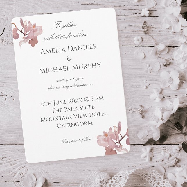 Dusky Pink Orchid Invitation (Creator Uploaded)