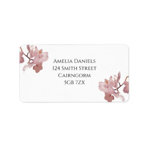 Dusky Pink Orchid Return Address Label