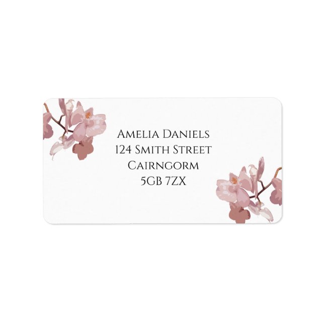 Dusky Pink Orchid Return Address Label (Front)
