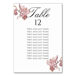 Dusky Pink Orchid Table Number
