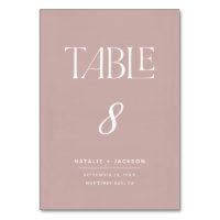Dusky pink painted elegant script text wedding tab