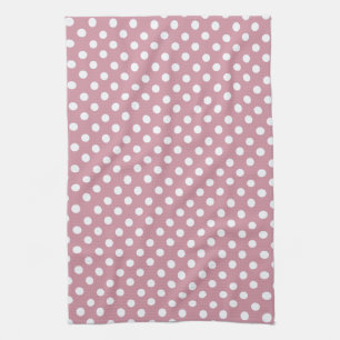 Dusky Pink  polka dots Kitchen Towel
