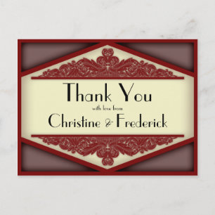 Dusky Pink Vintage, thank you postcard. Postcard