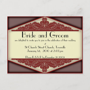 Dusky Pink Vintage, wedding invitation postcard