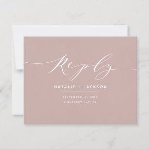 Dusky pink + white elegant wedding reply