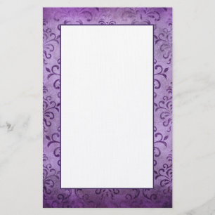 Dusky Purple Damask Vintage Style Stationery