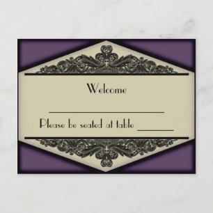 Dusky Purple Vintage, place card postcard