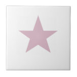 Dusky Rose Pink Star Tile<br><div class="desc">Dusky Rose Pink  Star Ceramic Tile.  Stars are always in fashion!</div>