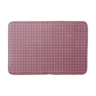 dusky rose windowpane gingham bath mat