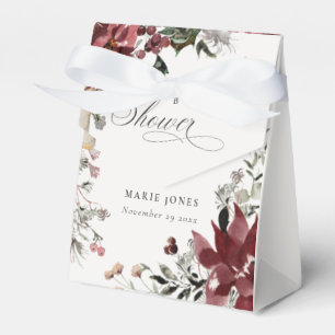 Dusky Warm Winter Festive Foliage Baby Shower Favour Box