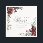 Dusky Warm Winter Festive Foliage Baby Shower Napkin<br><div class="desc">If you need any further customisation please feel free to message me on yellowfebstudio@gmail.com.</div>