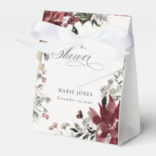 Dusky Warm Winter Festive Foliage Bridal Shower Favour Box