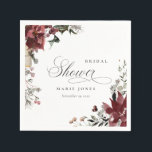 Dusky Warm Winter Festive Foliage Bridal Shower Napkin<br><div class="desc">If you need any further customisation please feel free to message me on yellowfebstudio@gmail.com.</div>