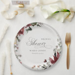 Dusky Warm Winter Festive Foliage Bridal Shower Paper Plate<br><div class="desc">If you need any further customisation please feel free to message me on yellowfebstudio@gmail.com.</div>