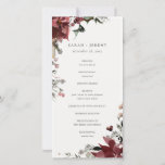 Dusky Warm Winter Festive Foliage Wedding Program Thank You Card<br><div class="desc">If you need any further customisation please feel free to message me on yellowfebstudio@gmail.com.</div>