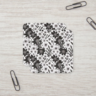 Dusky Wildflower Garden – Vintage Floral Pattern Square Business Card