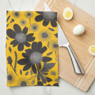 Dusky Wildflower Garden – Vintage Floral Pattern Tea Towel