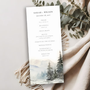 Dusky Winter Snow Mountain Landscape Program Invitation