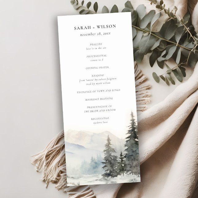 Dusky Winter Snow Mountain Landscape Program Invitation (Creator Uploaded)