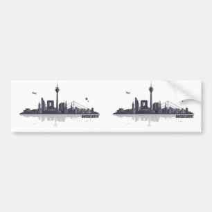 Düsseldorf City Skyline Bumper Sticker