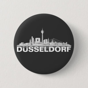 Düsseldorf City Skyline Button / Pin / plug