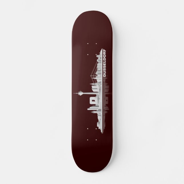 Düsseldorf City Skyline Gift Idea Skateboard (Front)