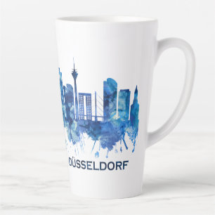 Dusseldorf Germany Skyline Blue Latte Mug