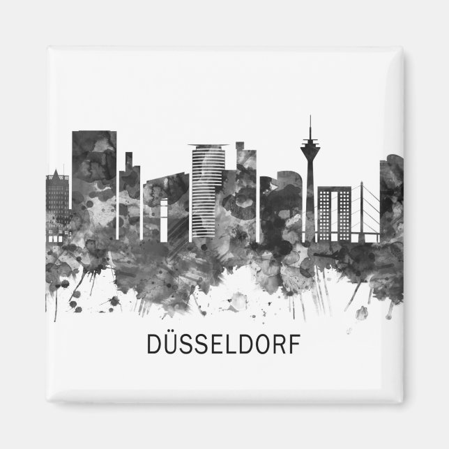Dusseldorf Germany Skyline BW Magnet (Front)