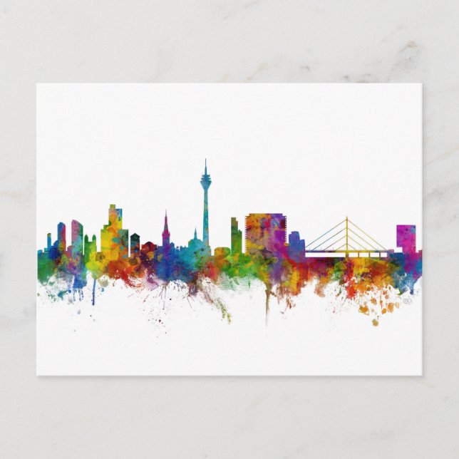 Düsseldorf Germany Skyline Postcard (Front)
