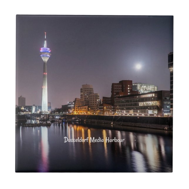 Dusseldorf, Media Harbour (labelled) Tile (Front)