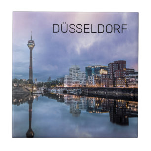 Dusseldorf Skyline Germany Holiday Sunset Souvenir Tile