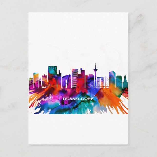 Dusseldorf Skyline Holiday Postcard (Front)