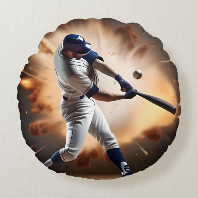 Dust And Glory: Baseball The Home Run Round Cushion (Front)