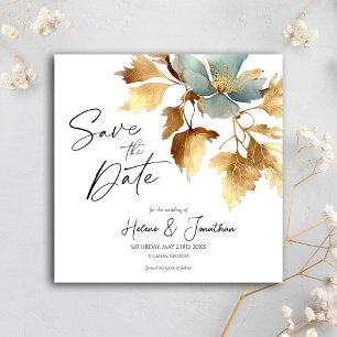 Dust Blue Boho Wedding Save The Date Invitation