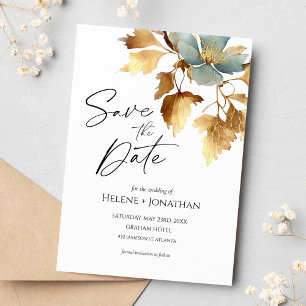 Dust Blue Boho Wedding Save The Date Invitation