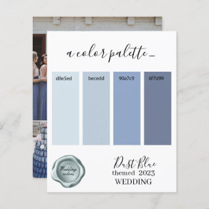 Dust Blue Wedding colours Palette Card 2023