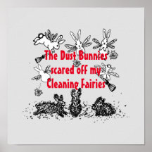 Dust Bunny Cleaning Fairy Rabbit Humourous Funny