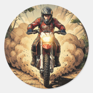 Dust & Determination Full Throttle Motocross Classic Round Sticker