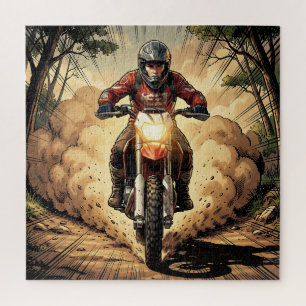 Dust & Determination Full Throttle Motocross Jigsaw Puzzle