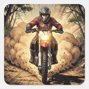 Dust & Determination Full Throttle Motocross Square Sticker