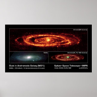 Dust in Andromeda Galaxy (M31) – Spitzer Space Poster